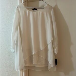 Alfani White Layered Blouse
